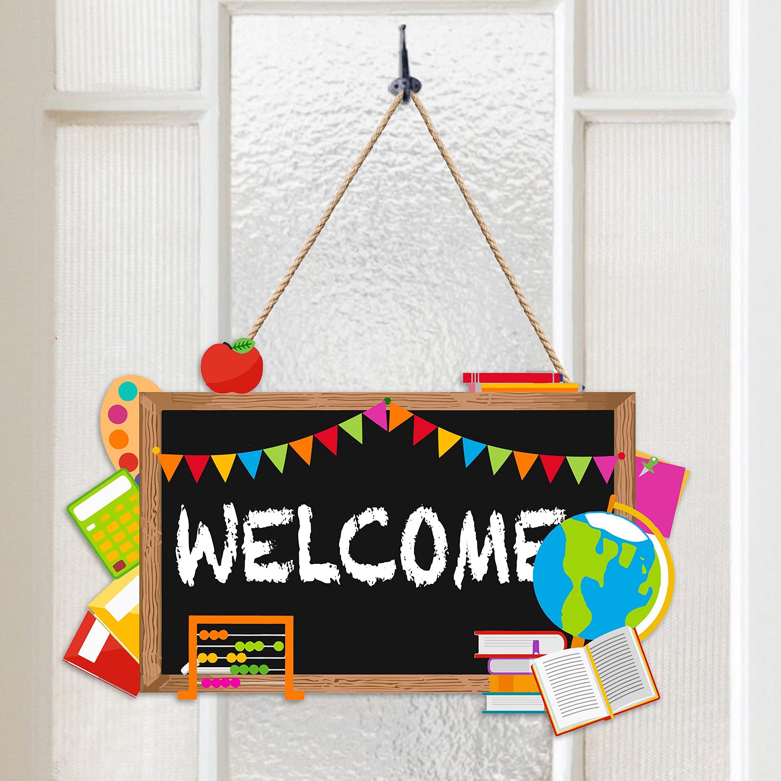 Back To School Blackboard Welcome Door Sign Teacher Appreciation Door Decorations Thank You Teachers First And Last Day Of Schoo